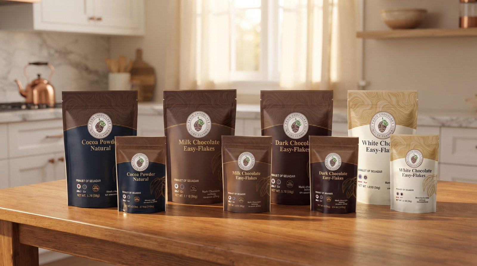 About Us cocoa and chocolate pouches on 202608090248